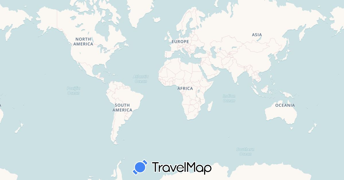 TravelMap itinerary: driving, boat in Bahamas, Panama, United States (North America)